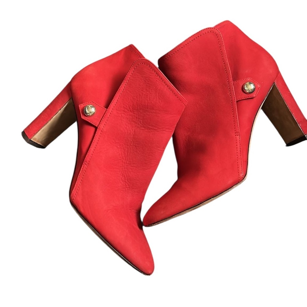 Jimmy Choo suede heel red booties size 41.5